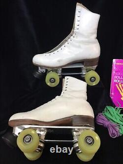 Roller Skates RIEDELL Ladies Leather Boots Douglas Snyder Custom Size 9 Narrow