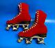 Roller Skates, Rare Vintage Riedell Suede 297 Red, Size 6, Snyder Imperials, Wow