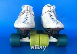 Roller Skates, Riedell 695 White, Skins Plates, Cannibals, Mens 7.5, Womens 8.5