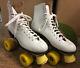 Roller Skates Riedell Red Wing MN. USA White Leather SZ 8 Womens withBox Vintage