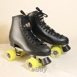Roller Skates Riedell Sz 8 121 Boot Sure Grip Super X 6 Yellow Hyper Rollo 62