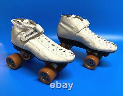 Roller Skates, Vintage White Riedell 695, Sg Skins, Fanjets, Size 7, Good Cond