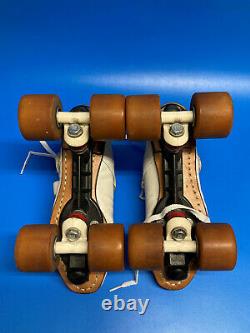 Roller Skates, Vintage White Riedell 695, Sg Skins, Fanjets, Size 7, Good Cond