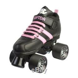 Size 6 Riedell WFTDA Skate Black and Pink Roller Derby Entry Level Free Postage