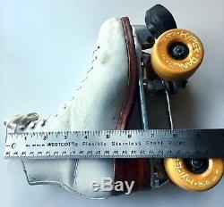 Snyders Super Deluxe White Roller Skates Size 4y Riedell Boot Hyper Dance Wheels