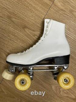 Sure-Grip Riedell Roller Skates Size 7 White Powell Bones 57mm Wheels