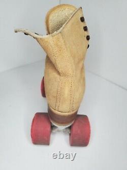 Sure-Grip Vintage Tan Brown Suede Leather Roller Skates Women Size 7 See Pics
