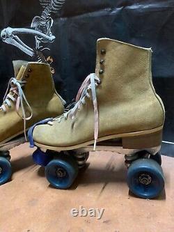 USA Vintage Red Wing Sure-Grip Jogger Riedell Roller Skates size 9