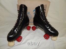VINTAGE RIEDELL RED WING ROLLER SKATES MEN'S SIZE 11.5 BLACK LEATHER With BOX