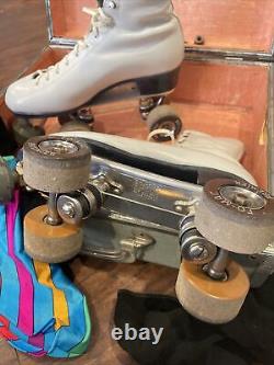 VINTAGE RIEDELL Red Wing ROLLER SKATES MAC DOUGLASS chicago trophy withcase Clean