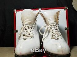 VINTAGE Riedell Pacer Womens 8B White Roller Skates with Case & Key! 1960s 1970s