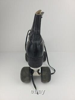 VTG Black Leather Sure Grip Century Roller Skates. Unsure Of Size maybe 4