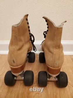 VTG Riedell 130L Sure-Grip Roller Skates Suede Leather Size 8
