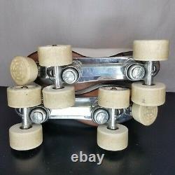 VTG Riedell 220W Roller Skates Size 8 Sure-Grip Plates All American Plus