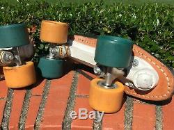 VTG Riedell 595 Size 12.5 Roller Derby Speed Skates with White Sure-Grip Plates