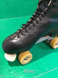 VTG Riedell Chicago Custom Roller Skates Black Powell Artistic Plush Tongue 11.5