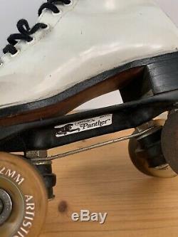VTG Riedell Roller Skates Powell Bones 62mm Wheels Chicago Panther Plates Sz 7.5