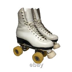 VTG Riedell Roller Skates Size 5 White Tall Model 192 Rannalli Wheels