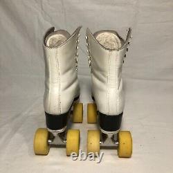 VTG Riedell Roller Skates Size 5 White Tall Model 192 Rannalli Wheels