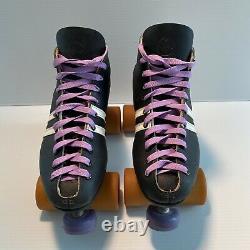 VTG Riedell Speed Skates Sure Grip Cyclone Black Striped Lavender See Size Chart