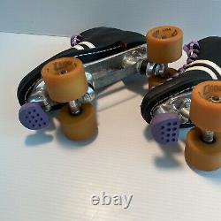 VTG Riedell Speed Skates Sure Grip Cyclone Black Striped Lavender See Size Chart