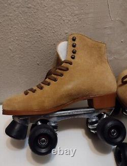 VTG Riedell Sure-Grip Roller Skates Suede Leather Size 8 men's
