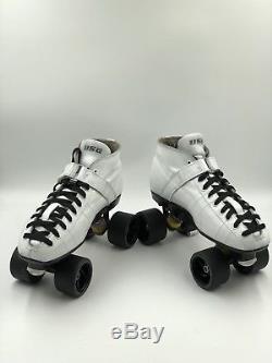 Very Rare RIEDELL 695 Quad Speed Skates Black Diamond Mens Sz 9 Roller Skates