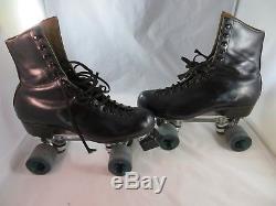 Vintage 1976 Used Riedell Men's Sure Grip Classic Roller Skates Black Size 8.5