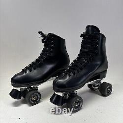 Vintage 1999 Sure Grip Super X 7L Black Leather Roller Skates Sz 9 Men's Clean