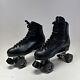 Vintage 1999 Sure Grip Super X 7L Black Leather Roller Skates Sz 9 Men's Clean
