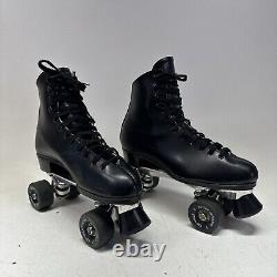 Vintage 1999 Sure Grip Super X 7L Black Leather Roller Skates Sz 9 Men's Clean