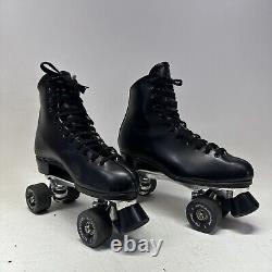 Vintage 1999 Sure Grip Super X 7L Black Leather Roller Skates Sz 9 Men's Clean