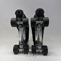 Vintage 1999 Sure Grip Super X 7L Black Leather Roller Skates Sz 9 Men's Clean