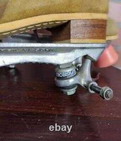 Vintage 50s-60s Riedell Red Wing Sure Grip Tan Suede Skates 130L Size 6