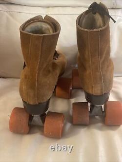 Vintage 50s-60s Riedell Red Wing Sure Grip Tan Suede Skates Canada