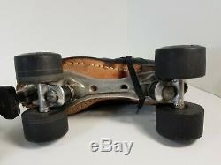 Vintage 80's RIEDELL Roller Skates Black 9.5 Sure Grip XK-4 7 PLATES City Roller