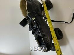 Vintage 80's RIEDELL Roller Skates Black 9.5 Sure Grip XK-4 7 PLATES City Roller