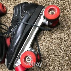 Vintage 80s Riedell Aerobiskate Sure Grip Roller Skates Black Mens Size 10