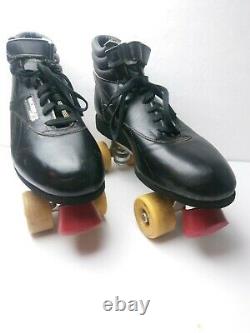 Vintage 80s Riedell Aerobiskate SureGrip Roller Skates Black Men's Size 11