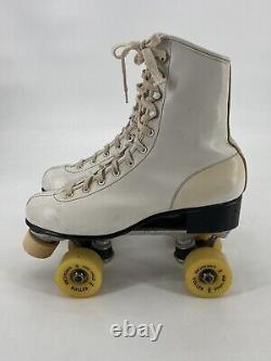 Vintage American Roller Skates White Leather Women's Size 10