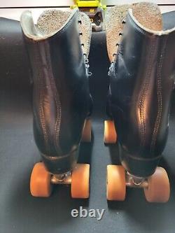 Vintage Black Custom Roller Skates Riedell boots Snyder plates and Bones wheels