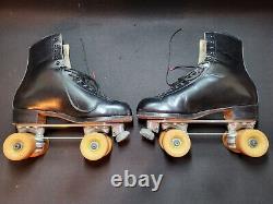 Vintage Black Custom Roller Skates Riedell boots Snyder plates and Bones wheels