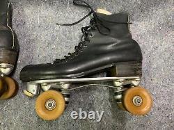 Vintage Black Riedell roller skates size 11.5 sure grip old school