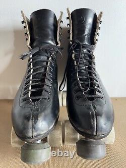 Vintage Chicago Custom Riedell 220 Roller Skates 7R Black