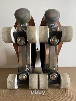 Vintage Chicago Custom Riedell 220 Roller Skates 7R Black