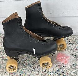 Vintage Chicago Roller Skates Riedell White Claws Wheels Black Sz 6