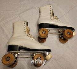 Vintage Chicago Trophy Custom Riedell Roller Skates Sz 8.5 Mens / Womens withCase