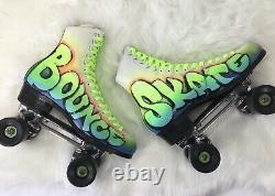 Vintage Custom Riedell Hand Painted Roller Skates Size 8 Airbrush Chicago(B133)