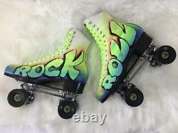 Vintage Custom Riedell Hand Painted Roller Skates Size 8 Airbrush Chicago(B133)