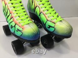 Vintage Custom Riedell Hand Painted Roller Skates Size 8 Airbrush Chicago(B133)